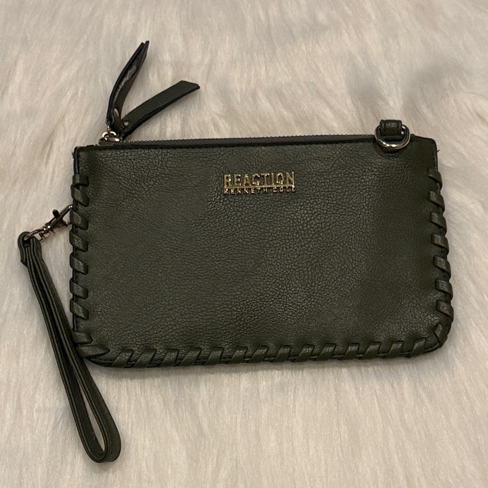 Kenneth Cole Reaction Dark Green Wristlet Clutch